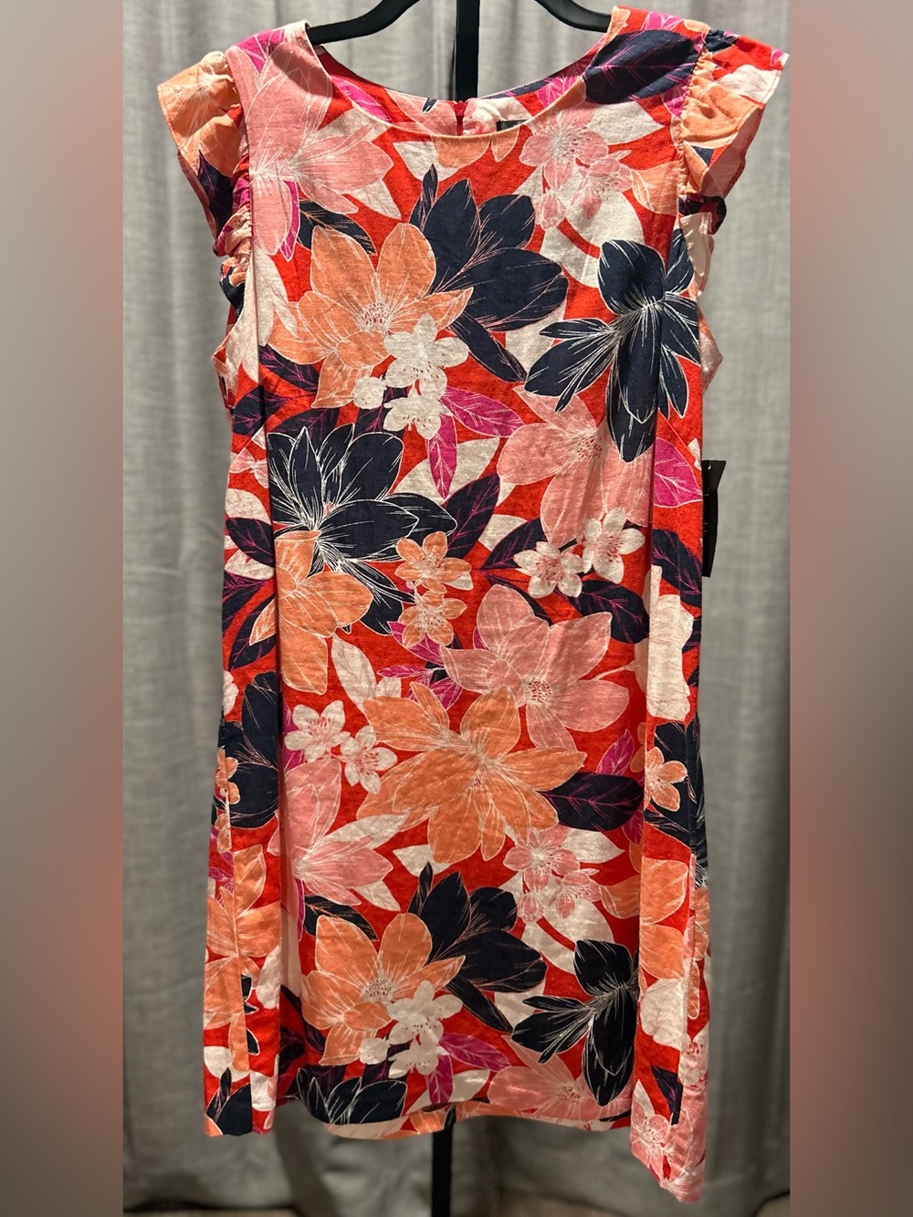 Jessica Howard Coral, Navy & Pink Floral Cap-Sleeve Tunic